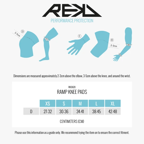 RKD620 REKD Ramp Knee Pads Size Guide.png