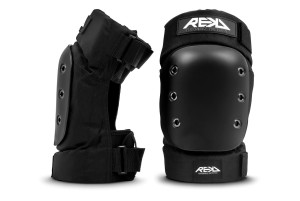 RKD650 REKD Pro Ramp Knee Pads Black Front and Side.jpg